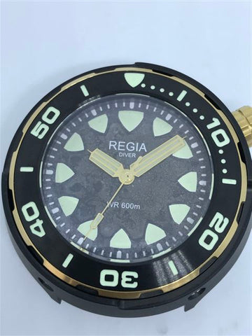 Custom made Regia Diver patina and aged dial - Black dial (free shipping) (1 piece only)