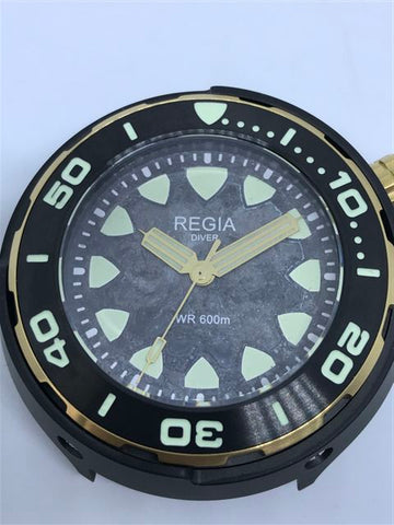 Custom made Regia Diver patina and aged dial - Black dial (free shipping) (1 piece only)