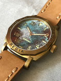 NEW ! R105 / Custom made patina dial - Cali dial (engrave bezel) (free shipping) (1 piece only)