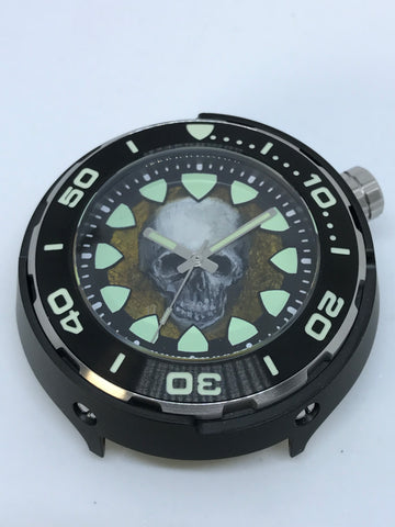 Timothy John custom painted dial (Regia Armour Fish Diver -silvertone) (free shipping) (1 piece only)