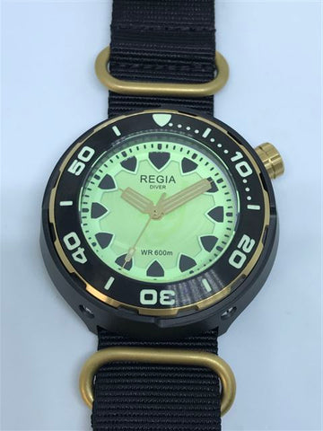 Regia Diver - NEW Green Scuba Ghost dial (Gold) (free shipping)