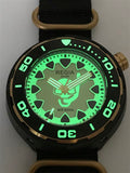 Regia Diver - NEW Green Scuba Ghost dial (Gold) (free shipping)