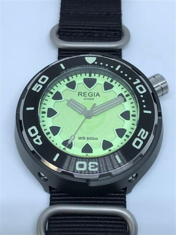 Regia Diver - NEW Green Scuba Ghost dial (Silver) (free shipping)