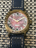 New ! R105 / Custom made patina dial - Number dial (Engraved bezel) (free shipping) (1 piece only)